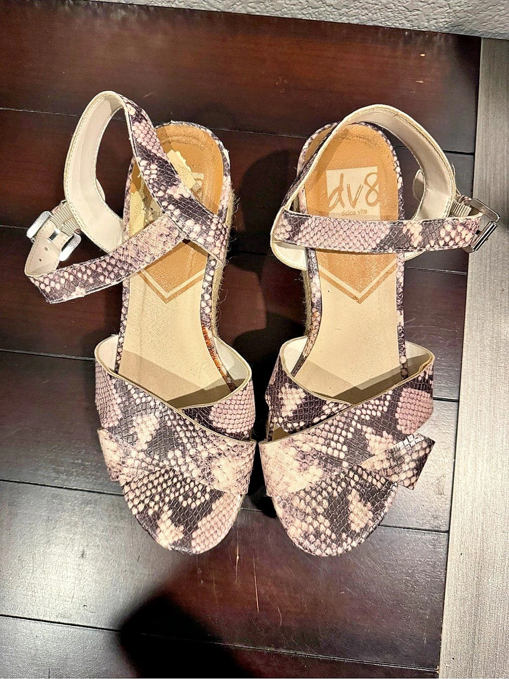 Dolce Vita Snakeskin Wedged Sandals